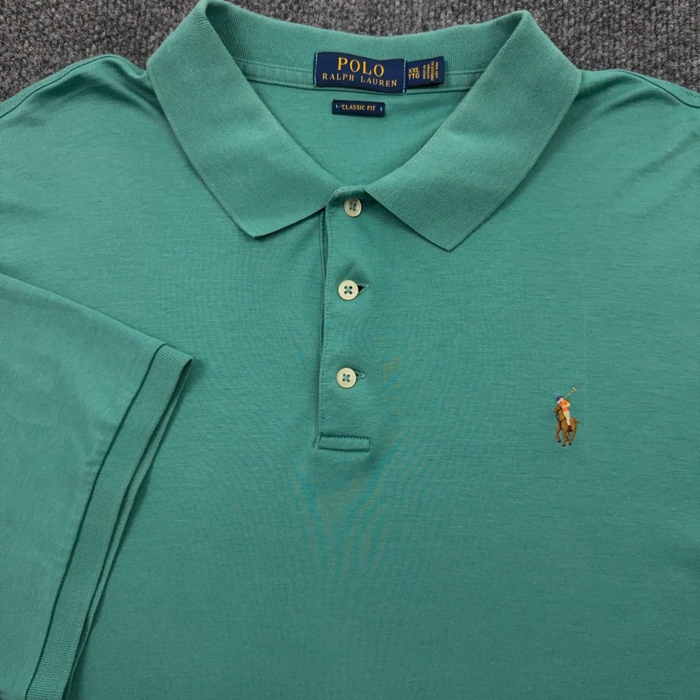 Polo Ralph Lauren Polo Shirt Mens XXL Green Classic Fit Short Sleeve Cotton